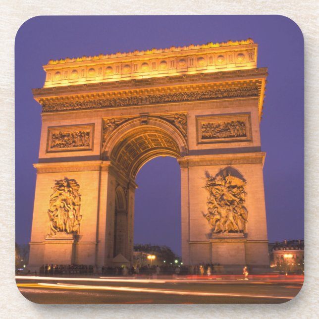 Porta-copo França, Paris, Arc de Triomphe ao entardecer. (Frente)