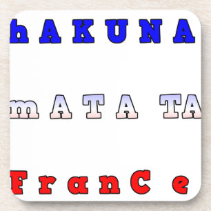 Porta-copo fRANCE HAKUNA MATATA AZUL VERMELHO CORES BRANCAS D