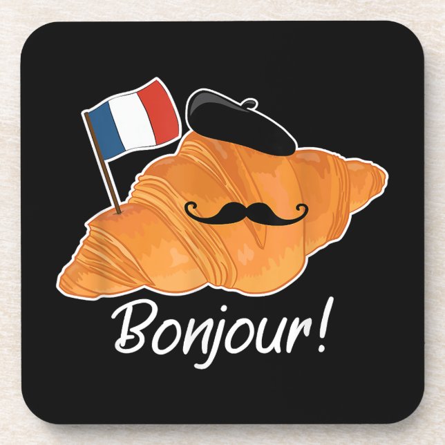 Porta-copo Francês Croissant Lover França Bandeira Francófilo (Frente)