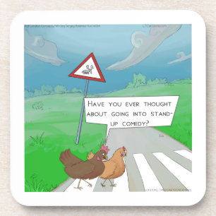 Porta-copo Frangos Atravessando a Estrada Cartoon Divertido