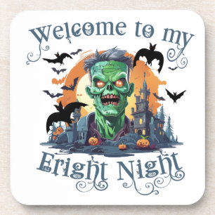 Porta-copo Frankenstein de Halloween Bem-vindo à Minha Noite