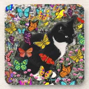 Porta-copo Freckles nas borboletas - gatinho do smoking