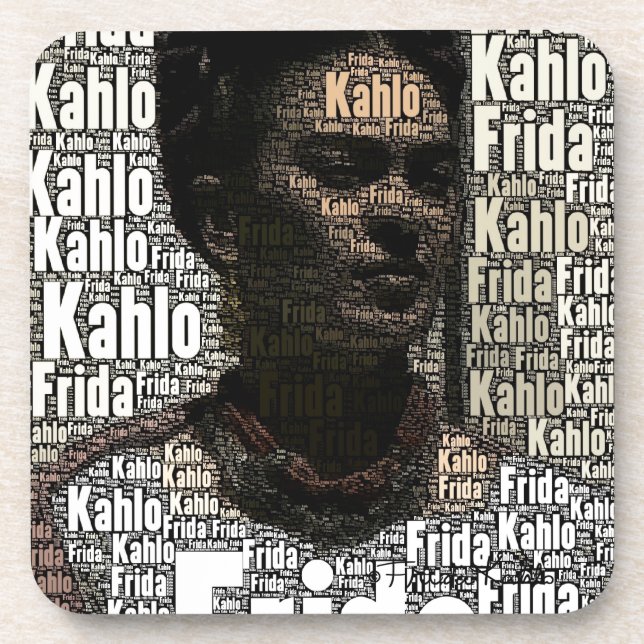 Porta-copo Frida Kahlo Lettering Portrait (Frente)