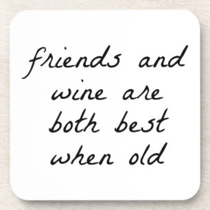 Porta-copo Friends And Wine Hard Plastic Coaster