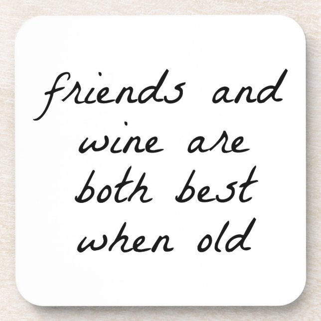 Porta-copo Friends And Wine Hard Plastic Coaster (Frente)