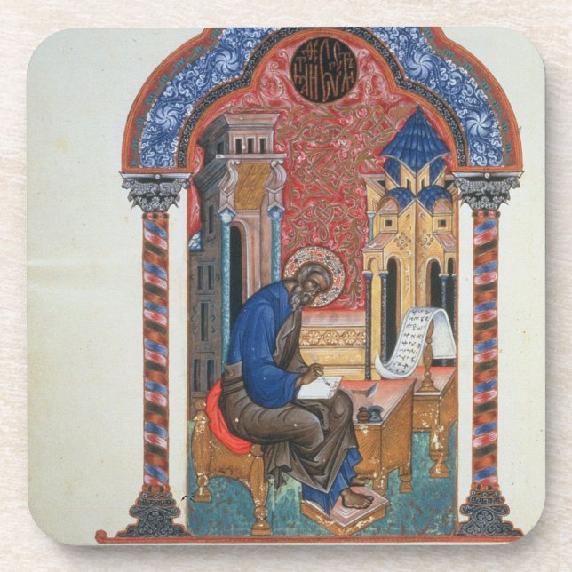 Porta-copo Frontispício dos quatro evangelho de Isaac Birev, (Frente)