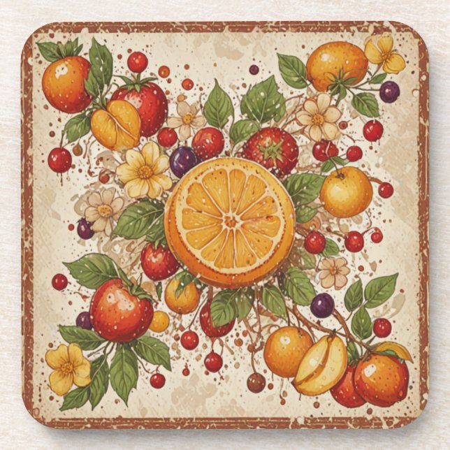 Porta-copo Fruta Vintage (Frente)