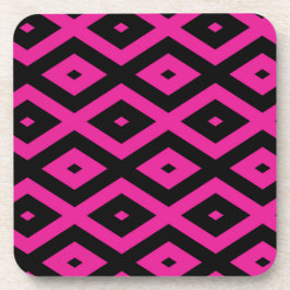 Porta-copo Fuchsia e padrão de diamante preto