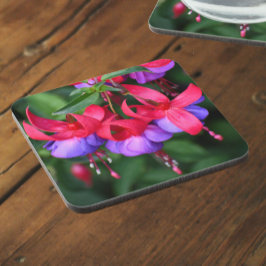 Porta-copo Fúcsia Roxa com Sepos Rosa Floral