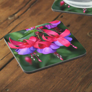 Porta-copo Fúcsia Roxa com Sepos Rosa Floral