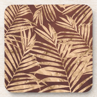 Porta-copo Fundo Borgonhado/Portas copos Folhosas Douradas