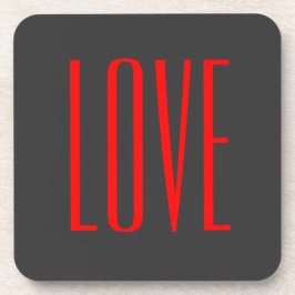 Porta-copo Fundo Cinza Tendência Amor Vermelho Casamento