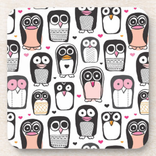 Porta-copo fundo da ilustração do pássaro do pinguim