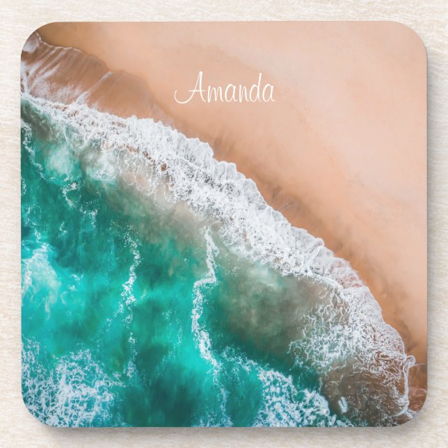 Porta-copo Fundo de Praia Tropical Feminina (Frente)