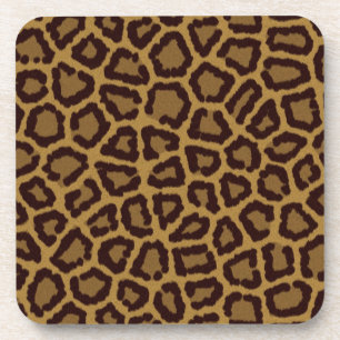 Porta-copo Fundo do azulejo com uma pele do leopardo