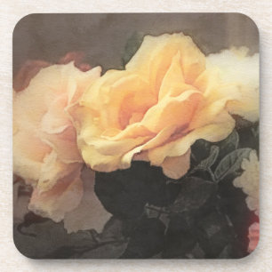 Porta-copo fundo floral do vintage da arte em cores pastel