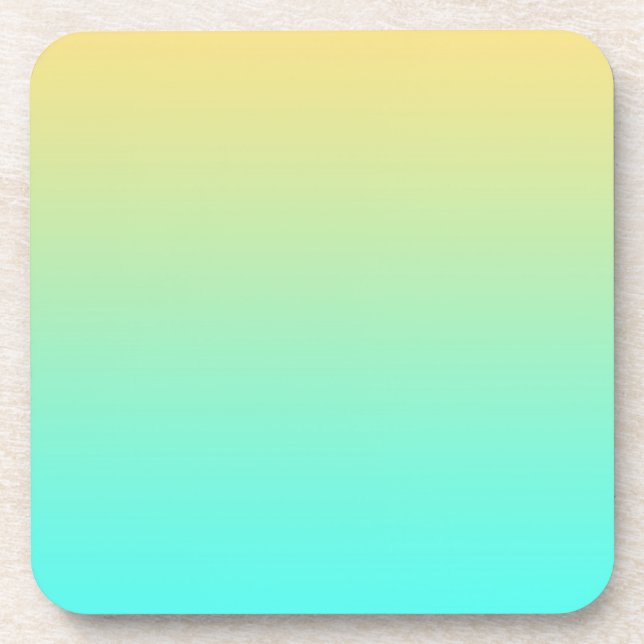 Porta-copo Fundo Gradiente Pastel Turquesa Amarelo (Frente)