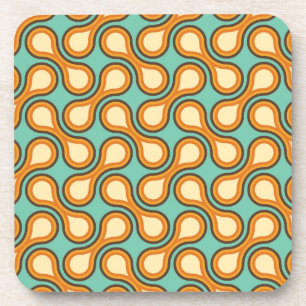 Porta-copo Funky 1970s Círculo Gráfico Metaball Barbell Orang