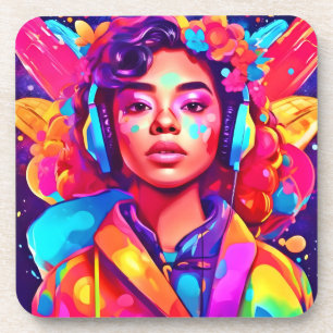 Porta-copo Funky Lady Digital Trabalho de arte