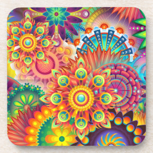 Porta-copo Funky Retro Pattern Abstrato Bohemian