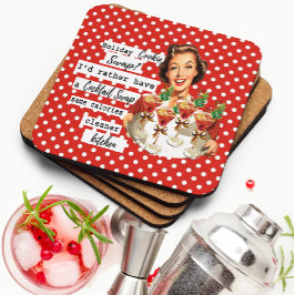 Porta-copo Funny Christmas Coaster Retro Best Friend Cookie