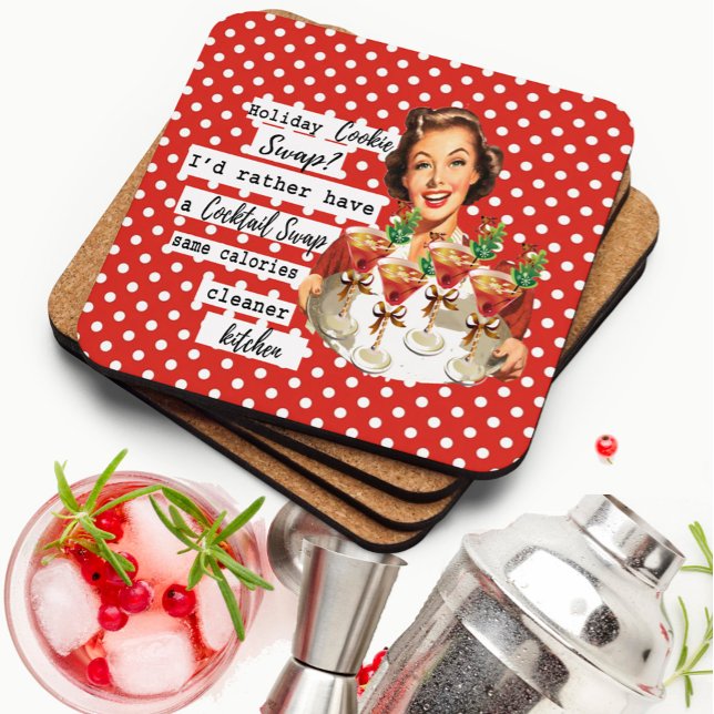 Porta-copo Funny Christmas Coaster Retro Best Friend Cookie (Criador carregado)