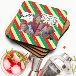 Porta-copo Funny Christmas Coaster Retro Best Friend Parent