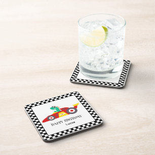 Porta-copo Funny Dinosaur Birthday garoto de corridas