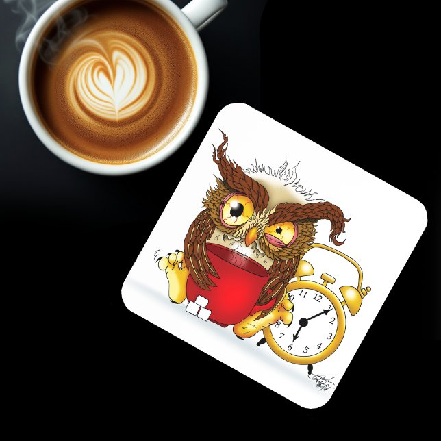 Porta-copo Funny Morning Cranky Owl (Criador carregado)