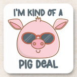 Porta-copo Funny Pig Pun<br><div class="desc">Porco bonito e legal com trocadilho engraçado.</div>