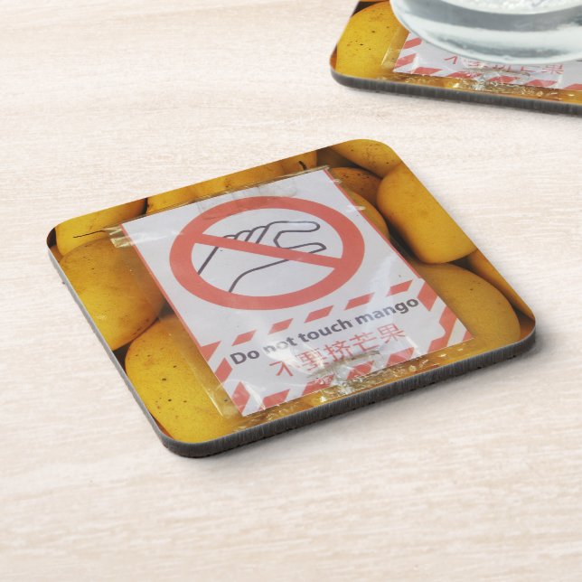 Porta-copo Funny Sign 'Do not touch mango' (Left Side)