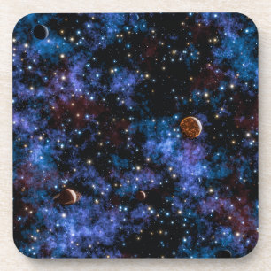 Porta-copo Galáxias, estrelas e planetas coloridos à noite