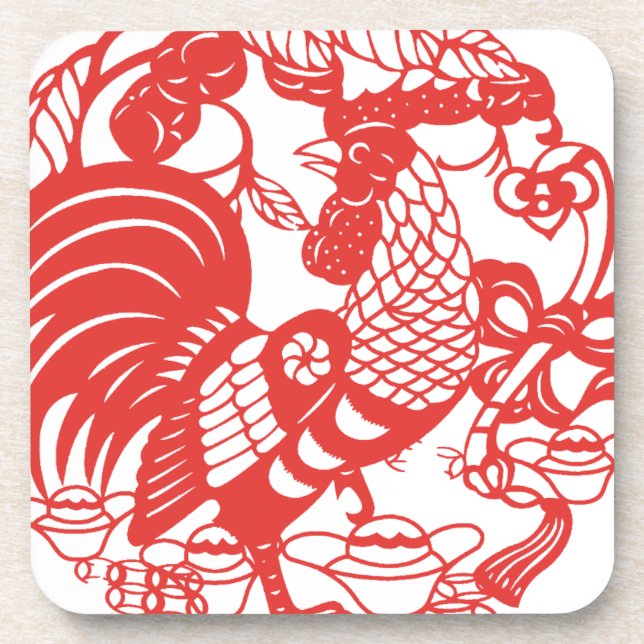 Porta-copo Galeria de Cortes de Papéis Chineses Ano de 2017 p (Frente)