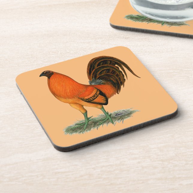 Porta-copo Galo Combatente Ginger Vermelho (Left Side)