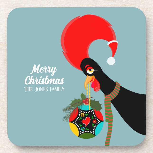 Porta-copo Galo Português e bálsamo de Natal Holandês (Frente)