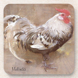 Porta-copo Galo salpicado preto & branco