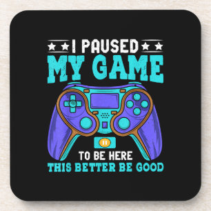 Porta-copo Gamer Shirt Boys Men Crianças Pausaram Meu Jogo Pa
