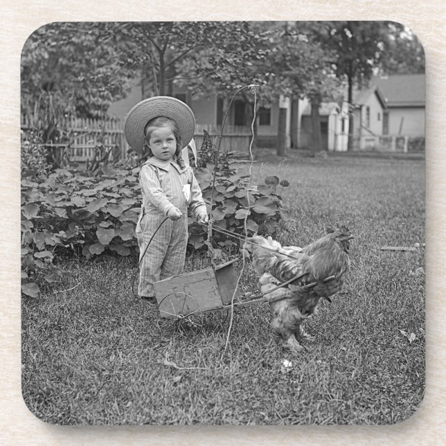 Porta-copo Garota Adorável e Carrinho de Galeria de 1880 no J (Frente)