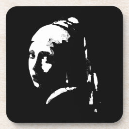 Porta-copo Garota de abstrato com brinco de pérolas