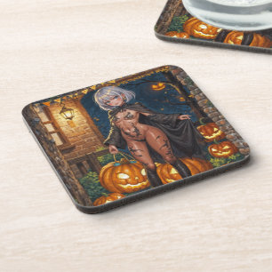 Porta-copo Garota de Anime de Halloween Doces ou Travessuras