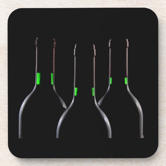 Porta-copo Garrafas de vinho Pretas Plástico (Frente)