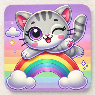Porta-copo Gatinho de desenho animado adorável saltando