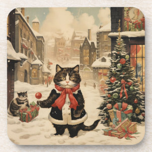 Porta-copo Gatinho de Natal, Dia de Neve
