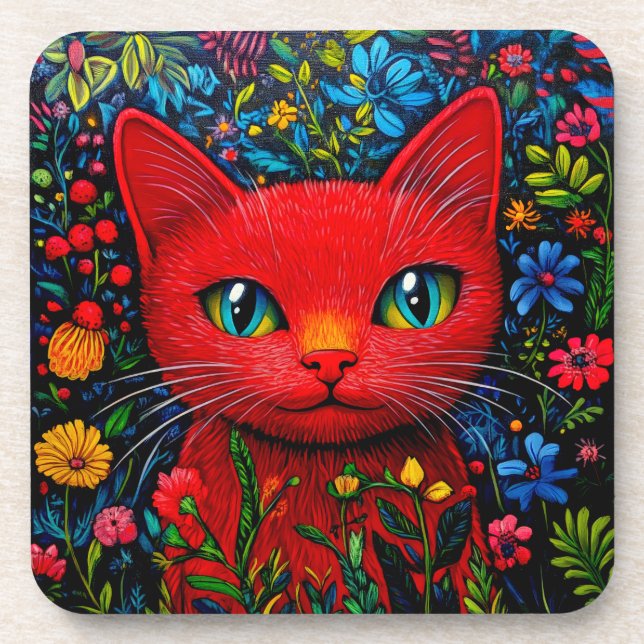 Porta-copo Gatinho Vermelho (Frente)