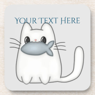 Porta-copo Gato bonito com o prêmio Peixe