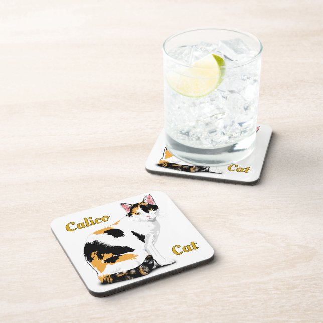 Porta-copo Gato Calico Personalizado (Lado Direito)