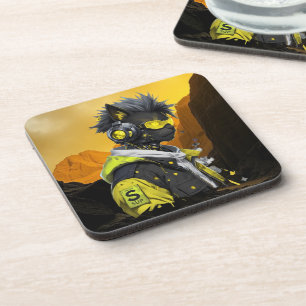 Porta-copo Gato Cibernético Gato Hacker Neon Futurista Cybe