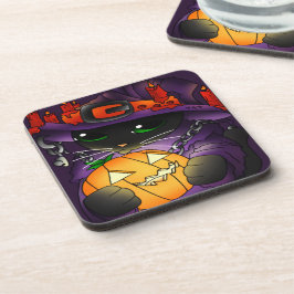 Porta-copo Gato de Bruxas Negras de Abóbora Halloween