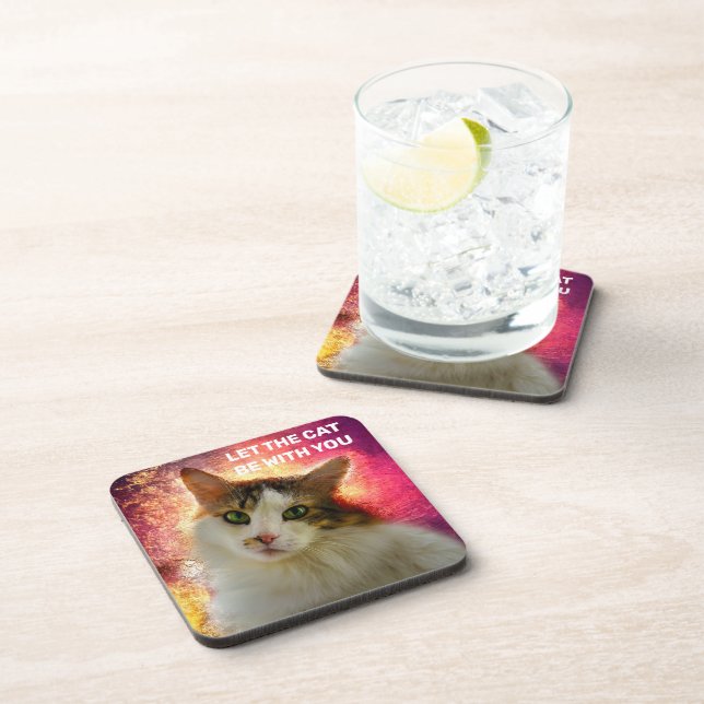 Porta-copo Gato de Calico Cento Adorável (Lado Direito)