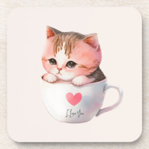 Porta-copo Gato de Chibi, Rosa, Cinzento, Cinzento-Cinzento,